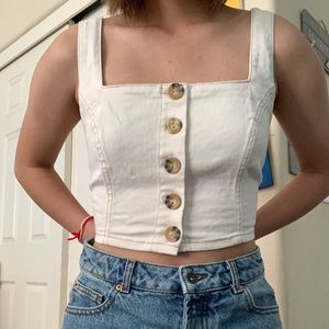 White denim crop top!